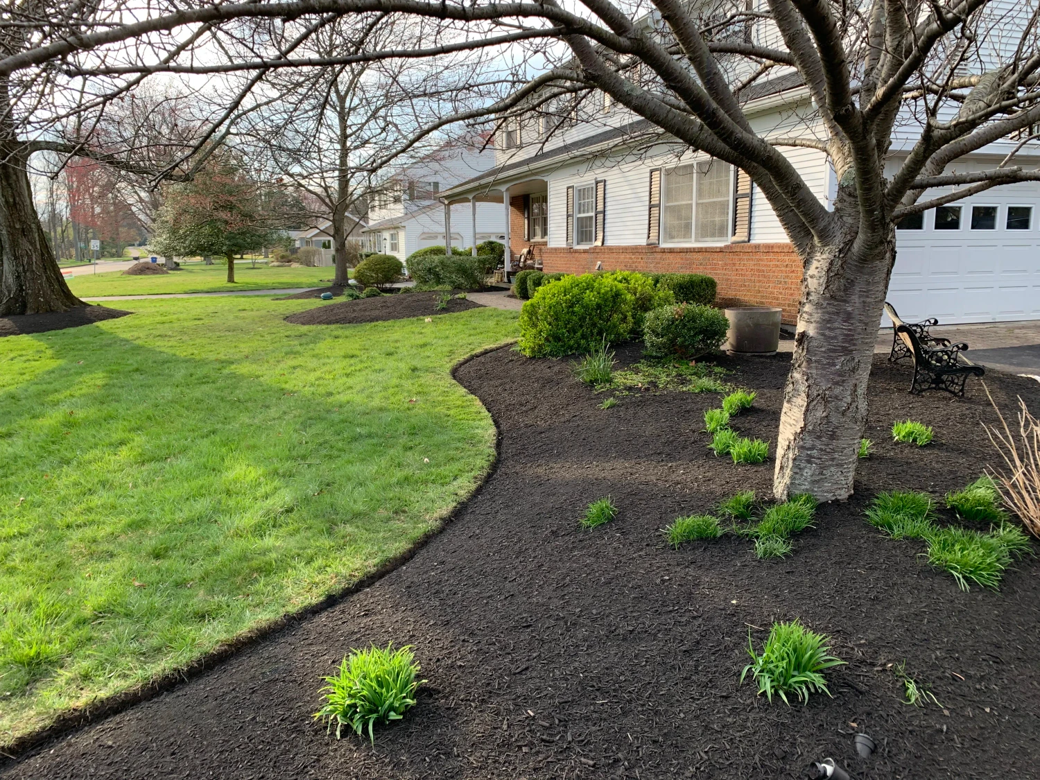 Mulch installation for garden beds in Greenville SC